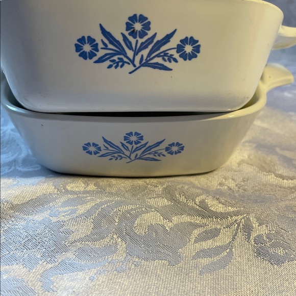 Vintage Corningware P-41 White Petite Pan with Blue Design.  Qty. (2) - Picture 3 of 4